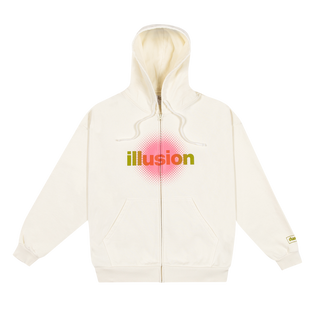 illusion cream zip hoodie