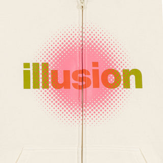 illusion cream zip hoodie