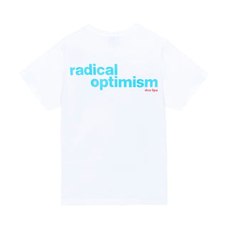 radical optimism white photo tee